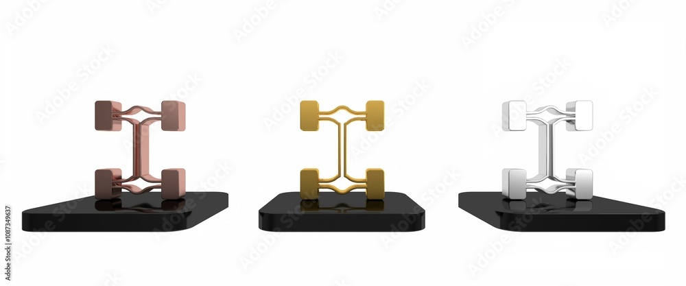 Colorful Chassis car icon isolated on white background. Minimalism concept. 3D render illustration Colorful Chassis car icon isolated on white background. Minimalism concept. 3D render illustration