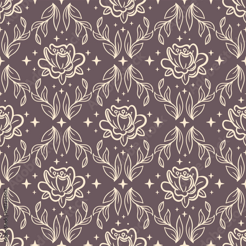 This beautiful vintage floral pattern is ideal for textiles, wallpaper designs, and branding projects