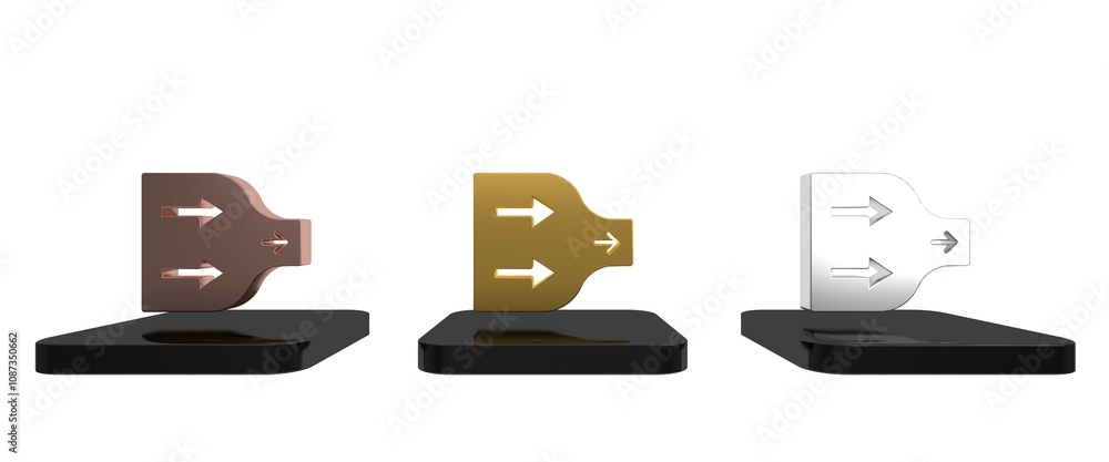 Colorful Arrow icon isolated on white background. Direction Arrowhead symbol. Navigation pointer sign. Minimalism concept. 3D render illustration Colorful Arrow icon isolated on white background. Direction Arrowhead symbol. Navigation pointer sign. Minimalism concept. 3D render illustration