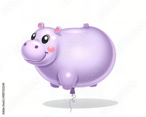 a close up of a purple balloon shaped like a hippo. photo