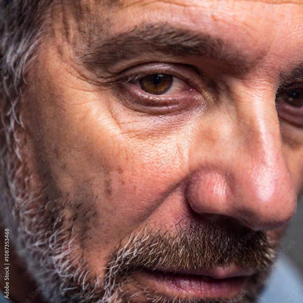photo of eye with drooping eyelid of a 60-year-old man photo of eye with drooping eyelid of a 60-year-old man