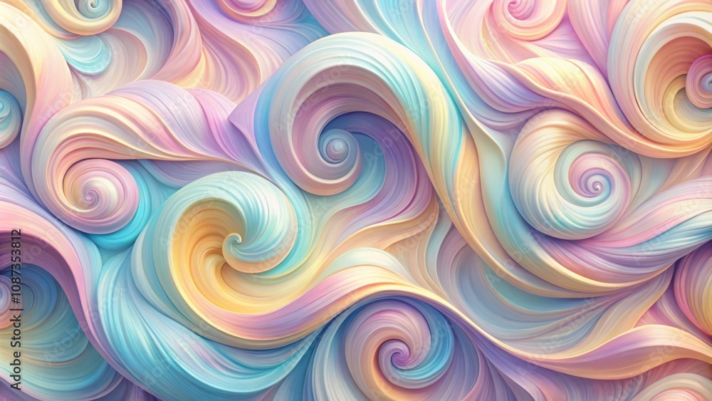 Abstract Swirling Pastel Shapes in a Seamless Pattern of Intertwined Curves Abstract Swirling Pastel Shapes in a Seamless Pattern of Intertwined Curves