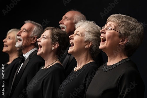 A Captivating Choir Performance: Elderly Women Singing in Harmony