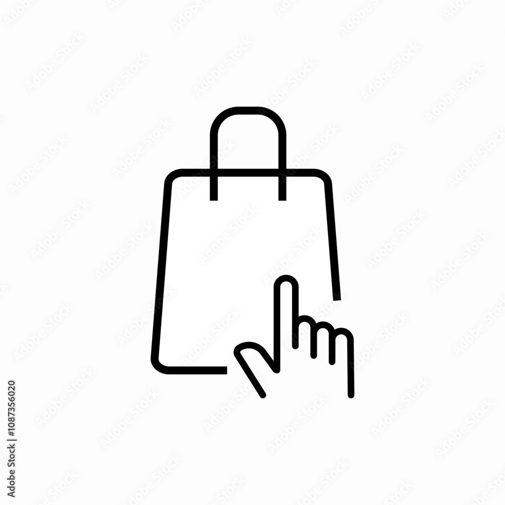 hand finger basket package bag icon click hand finger basket package bag icon click