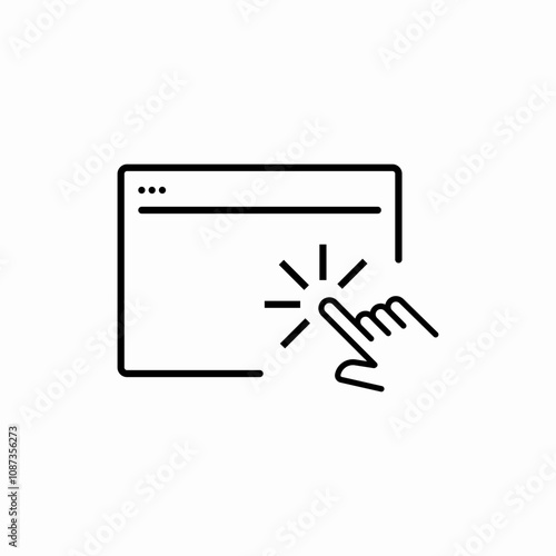 click tab icon vector sign