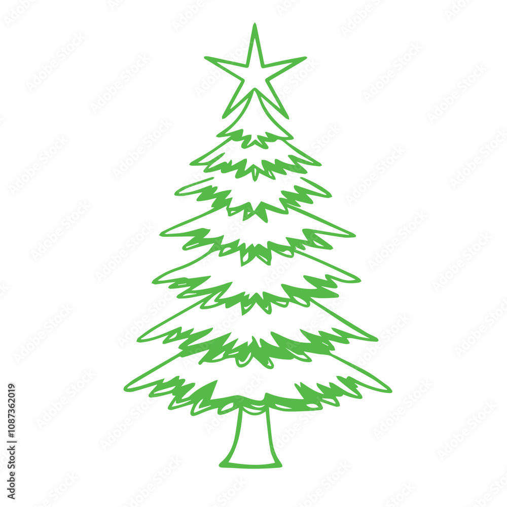 Fototapeta premium Christmas tree decorated with ornaments,set of christmas tree,golden christmas tree