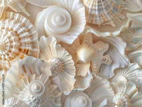 Ivory-colored seashell texture