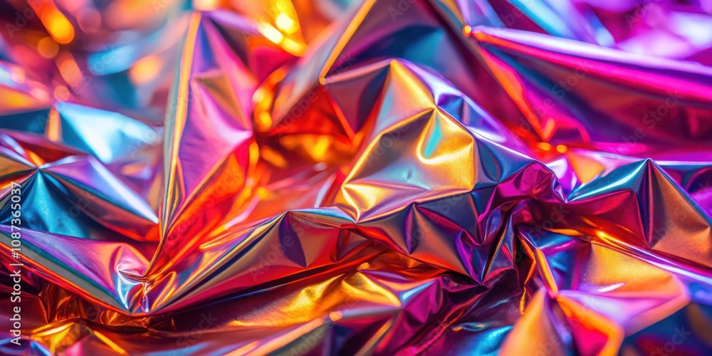 Abstract Background with Iridescent Shimmering Fabric, Creating a Playful and Vibrant Visual Experience Abstract Background with Iridescent Shimmering Fabric, Creating a Playful and Vibrant Visual Experience