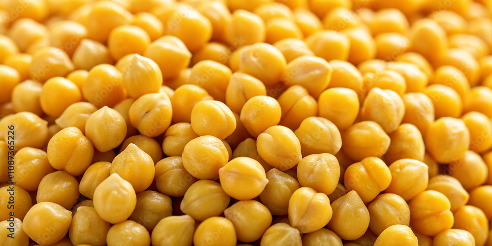 A close-up of densely packed yellow chickpeas, showcasing their smooth, round surfaces and vibrant color. A close-up of densely packed yellow chickpeas, showcasing their smooth, round surfaces and vibrant color.