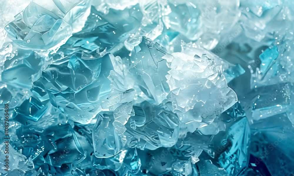 Translucent ice chunks in shades of blue texture video animation. Cool crystalline visual. Icy frozen blue surface animated footage HD clip seamless motion graphics. Wintery concept Translucent ice chunks in shades of blue texture video animation. Cool crystalline visual. Icy frozen blue surface animated footage HD clip seamless motion graphics. Wintery concept