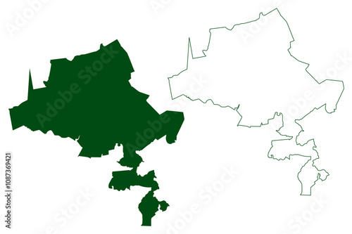 Tlapa municipality (Free and Sovereign State of Guerrero, Mexico, United Mexican States) map vector illustration, scribble sketch Tlapa de Comonfort map