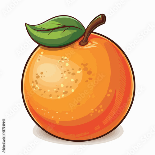  Orange Cartoon Style:
"Create a flat-style vector illustration of a single orange in a cartoon style. The orange should be vibrant orange with a slightly textured surface, using simple, clean lines a
