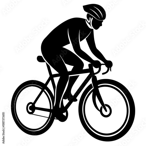 Cyclist Vector Silhouette Design.