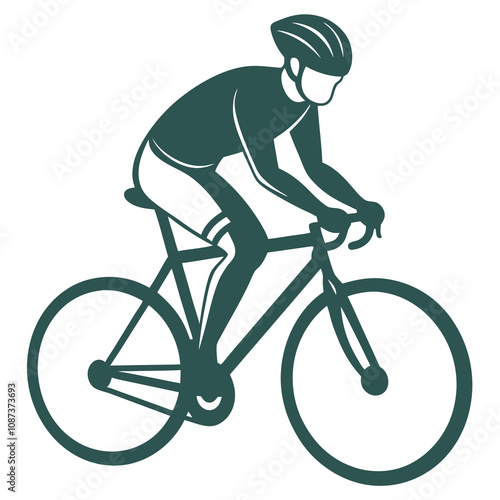 Cyclist Vector Silhouette Design.