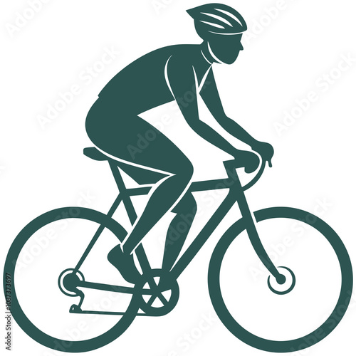 Cyclist Vector Silhouette Design.