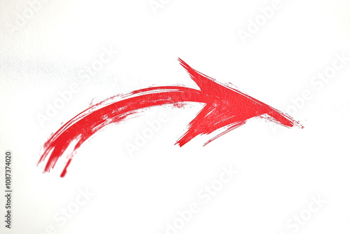 Isolated red arrow brush on white background, 