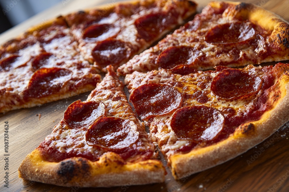 Delicious Pizza on Table Close Up for Food Menu Photography Delicious Pizza on Table Close Up for Food Menu Photography