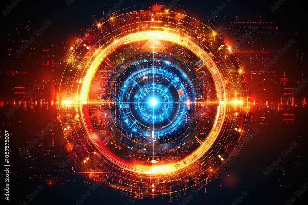 A vibrant, glowing circular design featuring blue and orange hues, creating a dynamic, futuristic visual effect. A vibrant, glowing circular design featuring blue and orange hues, creating a dynamic, futuristic visual effect.