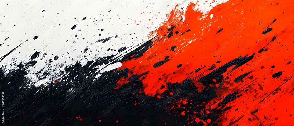Abstract Expression of Bold Red, White, and Black Paint Splashes on Canvas Creating a Dynamic and Energetic Composition for Artistic Inspiration and Design Projects Abstract Expression of Bold Red, White, and Black Paint Splashes on Canvas Creating a Dynamic and Energetic Composition for Artistic Inspiration and Design Projects