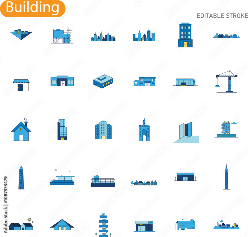 Building Icons Cityscape, Architecture, Structures, Skyscrapers, Designs