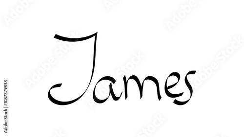 Black handwritten male name "James"