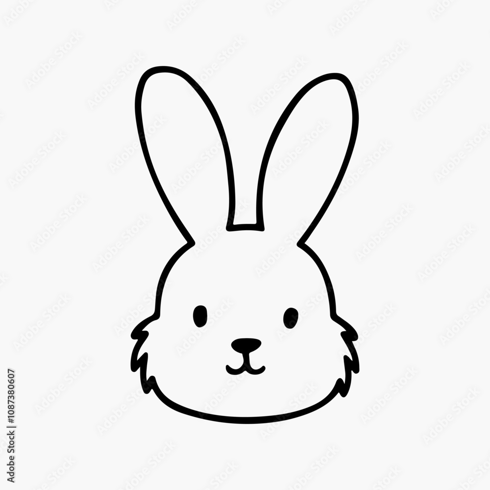 Hand-drawn bunny outline vector art illustration Hand-drawn bunny outline vector art illustration