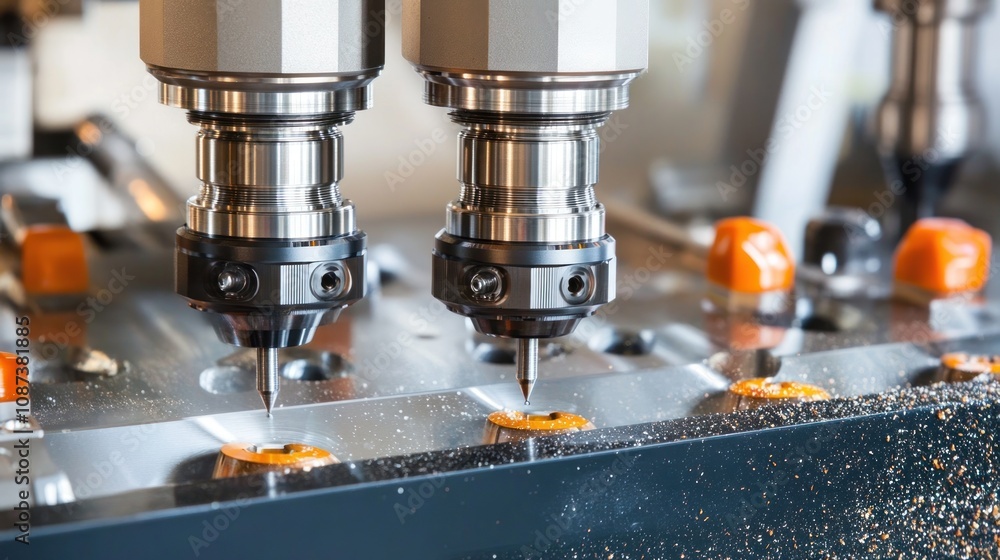 Dual Spindle Machine Precisely Machining Metal Components Dual Spindle Machine Precisely Machining Metal Components