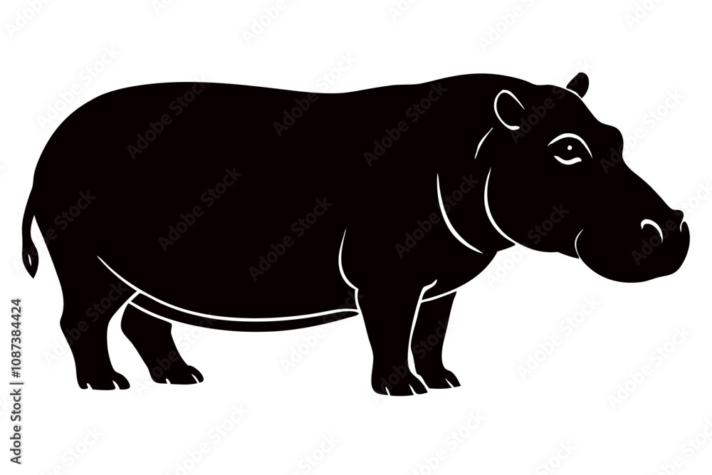 Fototapeta premium Creative a cute animal line silhouette art design with a white background