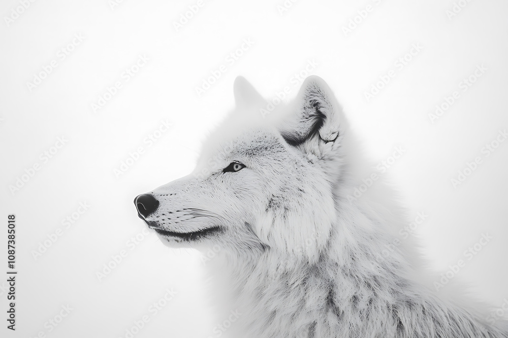 Obraz premium Arctic wolf on white background