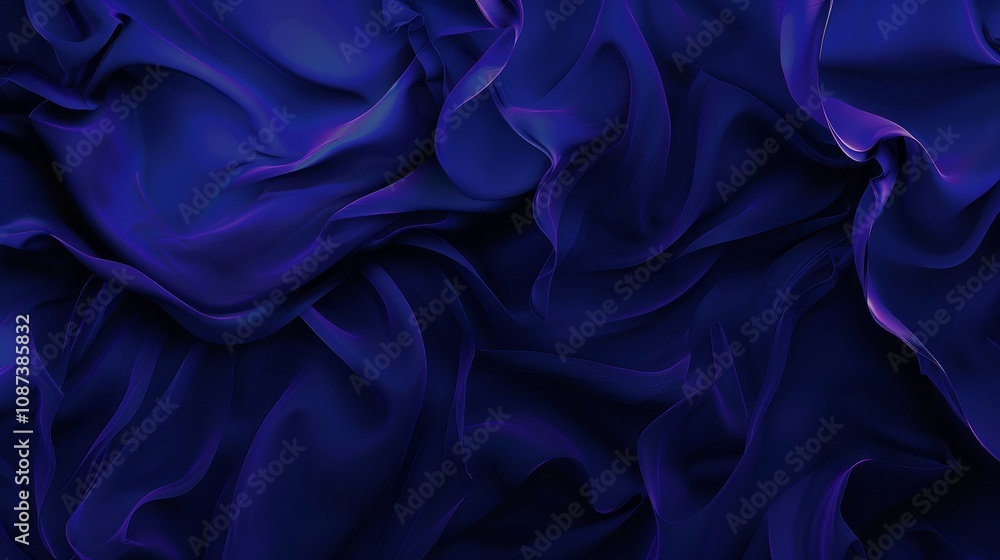 Fototapeta premium Abstract background, dark blue tone, shining mysterious glow curve, smooth lines, full of dynamic beauty