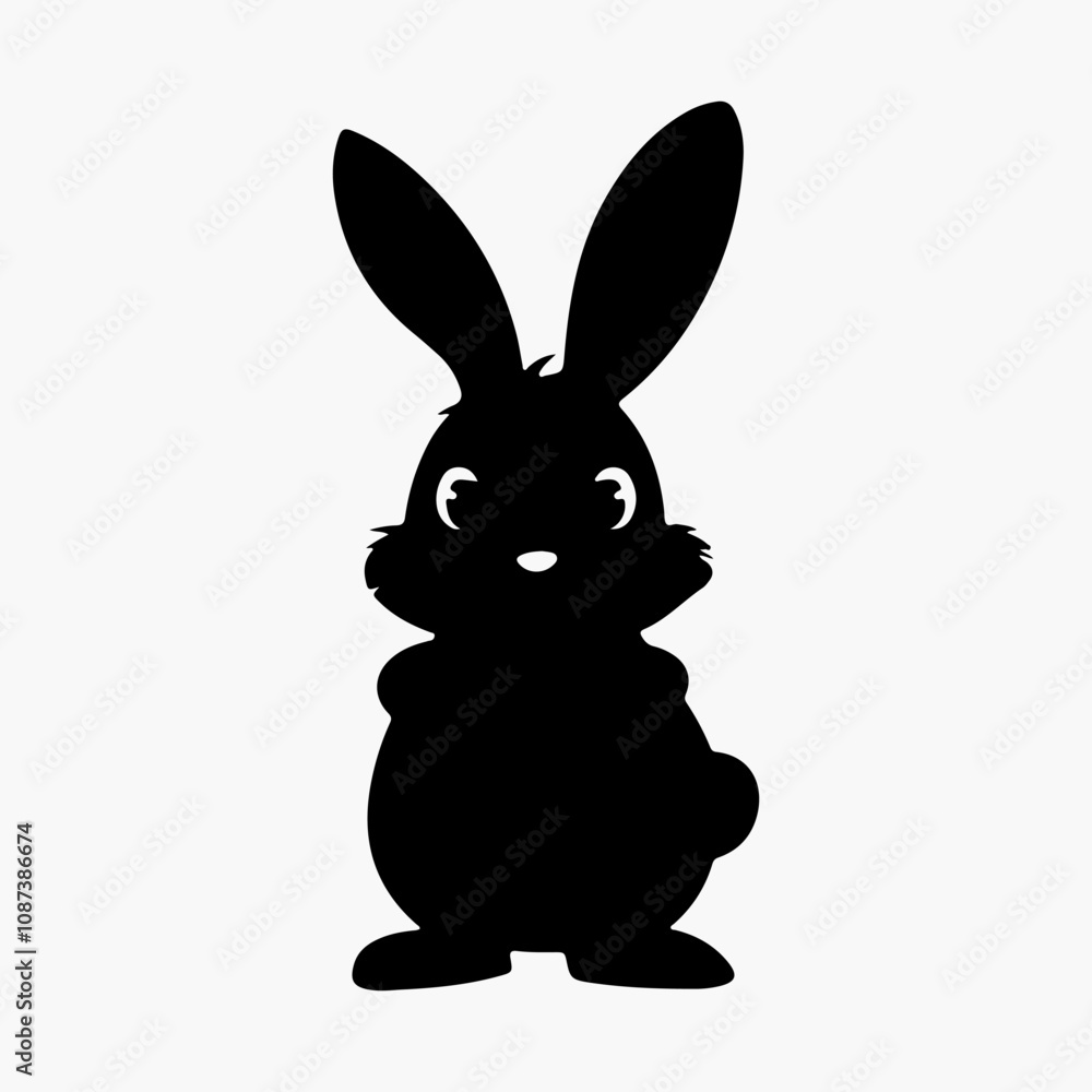 Fototapeta premium Hand-drawn bunny outline vector art illustration