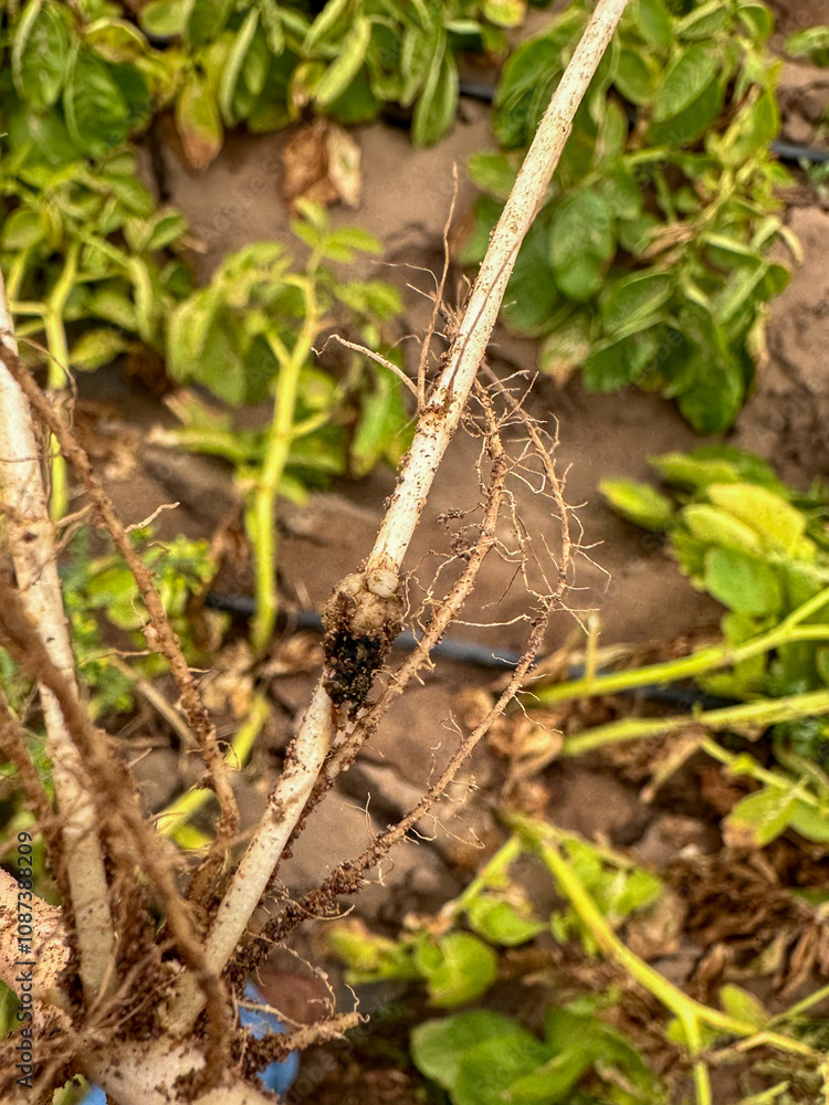 Potato Roots And Stolons With Spongospora Galls Potato Roots And Stolons With Spongospora Galls