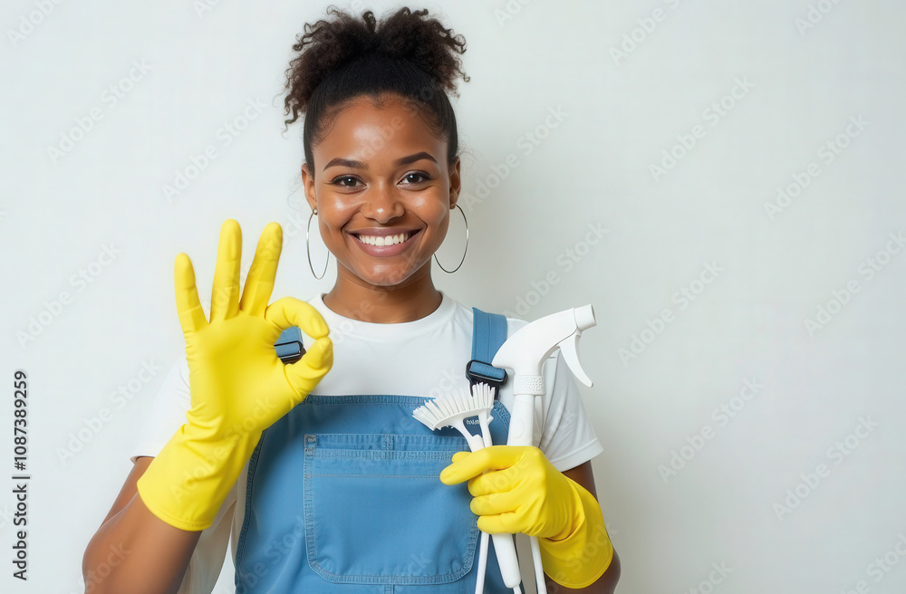 female cleaner, maid, cleaning service advertising photo female cleaner, maid, cleaning service advertising photo
