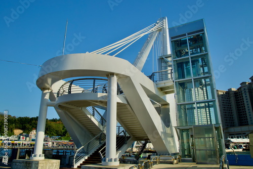 Entrance to Daepo Skywalk with Staircase and Elevator photo