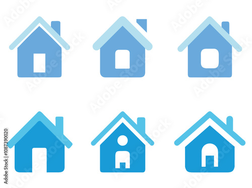 Home Icon Set Vector