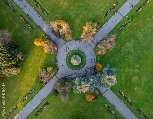 Hamilton Square Gardens and Queen Victoria monument, Birkenhead, Wirral, England