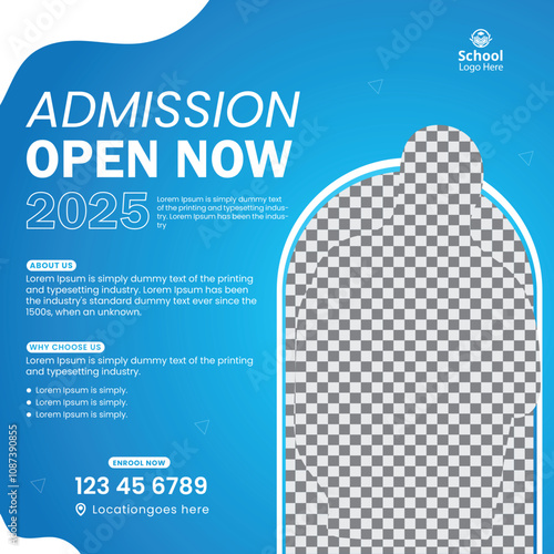 School admission social media post and web banner template