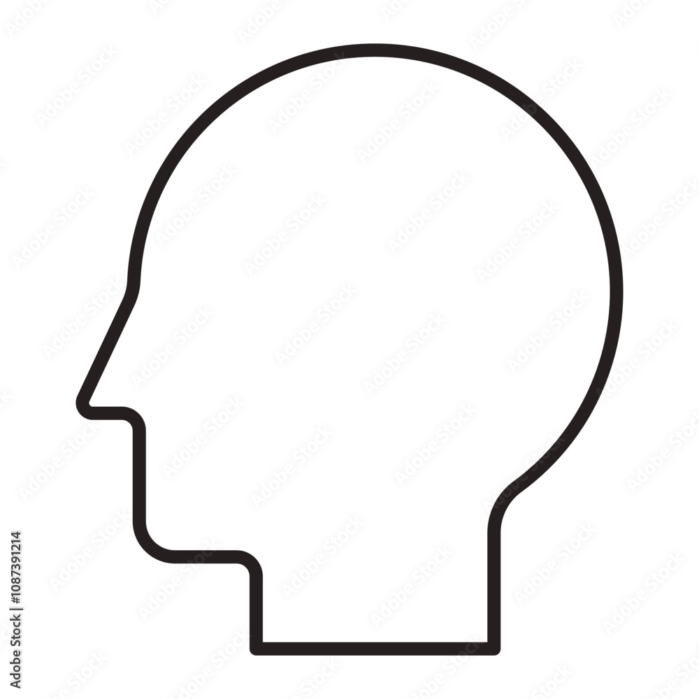 Human Head Profile line icon. Human Head Profile line icon.