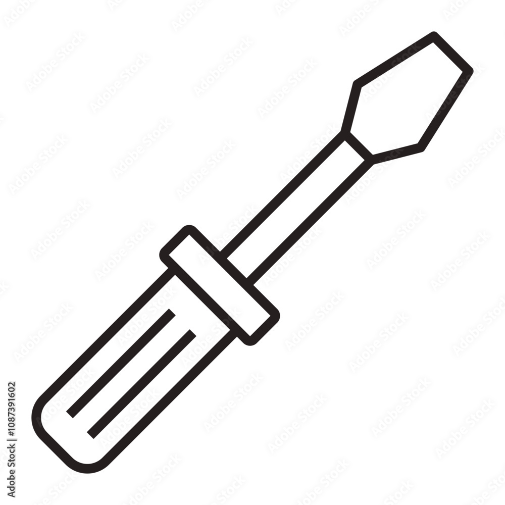 Flathead Screwdriver line icon. Flathead Screwdriver line icon.