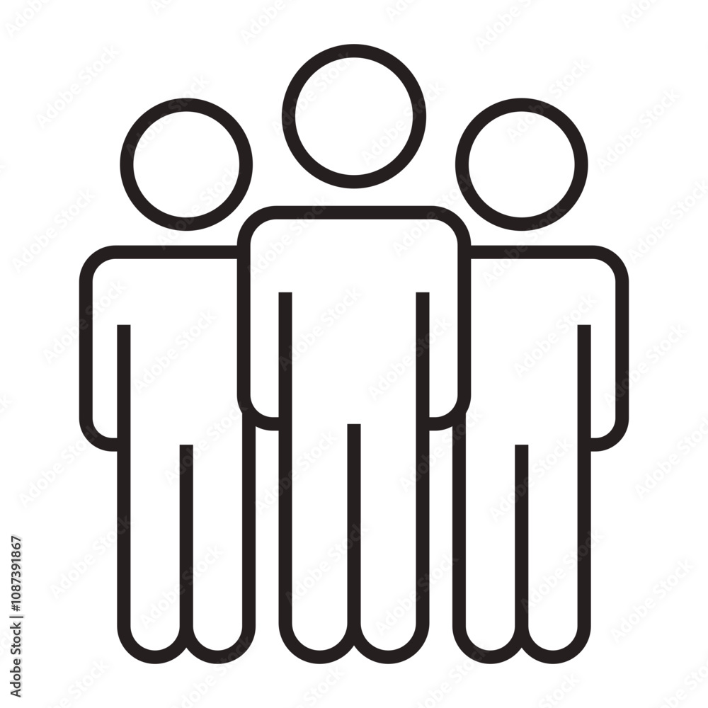Representation of People in Community line icon. Representation of People in Community line icon.