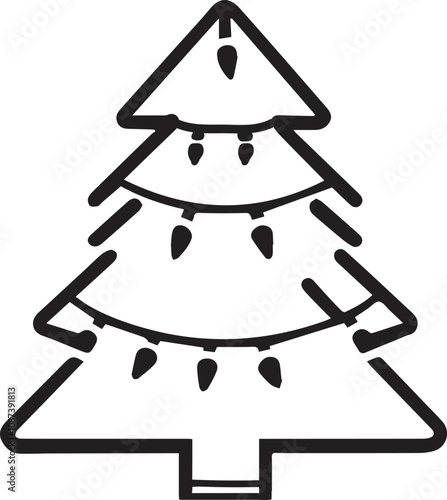  christmas tree silhouette vector illustration