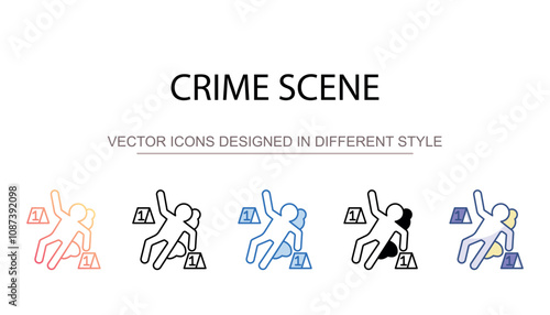 Crime Scene icon design with white background stock illustration