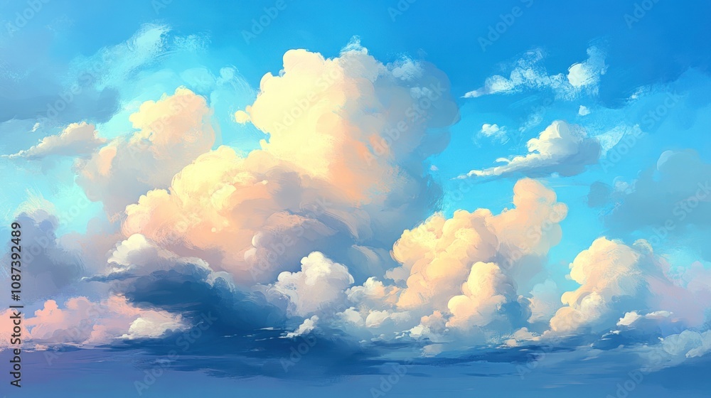 A Breathtaking Sky Filled With Fluffy White Clouds A Breathtaking Sky Filled With Fluffy White Clouds