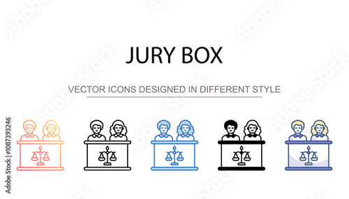 Jury Box icon design with white background stock illustration