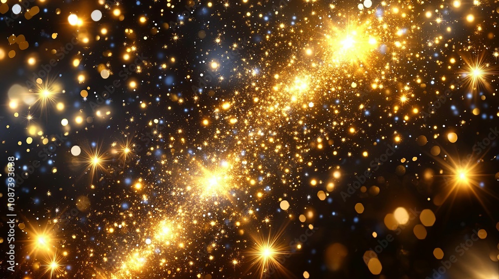 Golden Lights Sparkle In A Dark Night Sky Golden Lights Sparkle In A Dark Night Sky