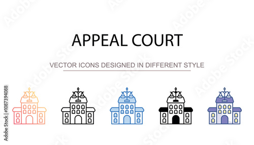 Appeal Court icon design with white background stock illustration