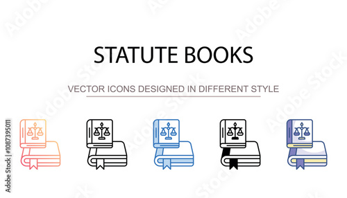 Statute Books icon design with white background stock illustration