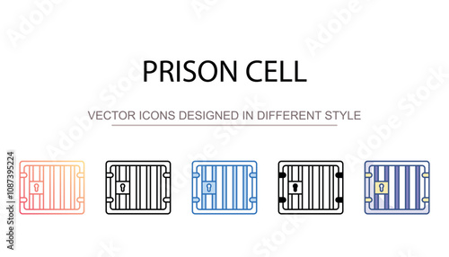 Prison Cell icon design with white background stock illustration