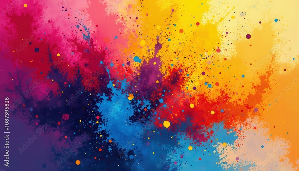 Fototapeta premium Vibrant Color Explosion, Abstract Art Background for Holi Festival Design.