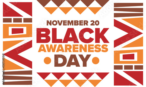 Black Awareness Day. Holiday in Brazil. Afro Brazilians. Celebrate awareness by the black community in November. African and brazilian culture. Black history art. Vector illustration